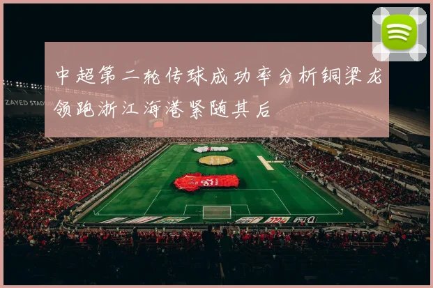 中超第二轮传球成功率分析铜梁龙领跑浙江海港紧随其后